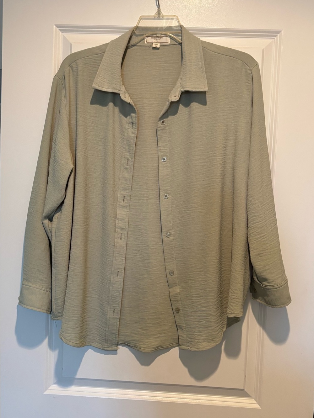 Woman’s Lightweight Button-Up Shirt in pistachio color
